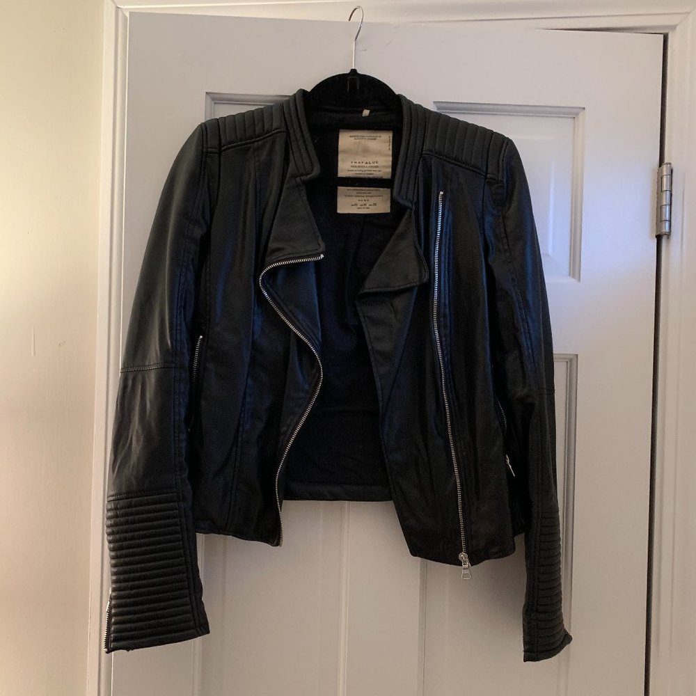 Zara Trafaluc "Leather" Motorcycle Jacket with Zip